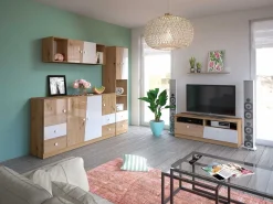 Vægskab Mirelbu 111 (Artisan eg + Glansfuld hvid)