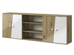 Vægskab Mirelbu 115 (Artisan eg + Glansfuld hvid)