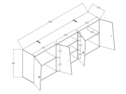 Vægskab Mirelbu 115 (Artisan eg + Glansfuld hvid)