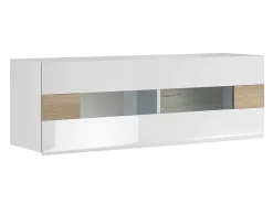 Vægskab Torsone 116 (Hvid + Glansfuld hvid + San remo eg)