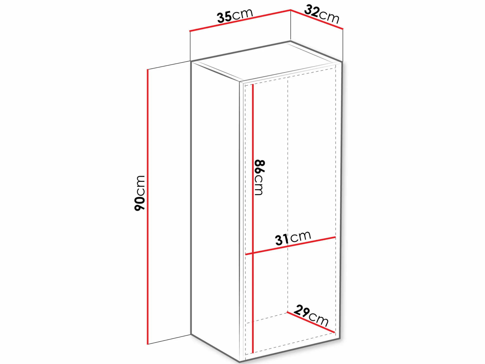 Vægskab Vilrin VI (Hvid + Glansfuld hvid)