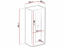 Vægskab Vilrin VII (Sort + Wotan eg)